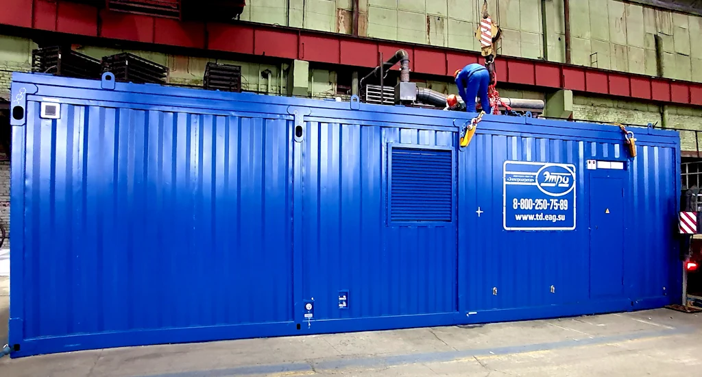 Дизельный генератор ЭТРО мощность 1800 кВт 400В Yuchai в утепленном контейнере "Север" Дизельный генератор с двигателем Yuchai в утепленном контейнере "Север"